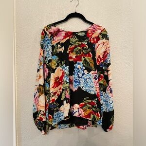 Show Me Your Mumu balloon sleeve floral blouse size extra small